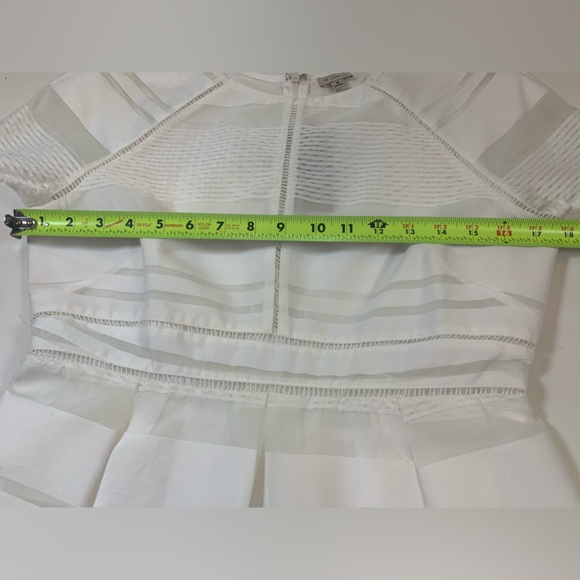 Cremieux Ryan Dress Botanic Bouquet White Full Skirt Semi Sheer Dress M (bin J) - Picture 7 of 13